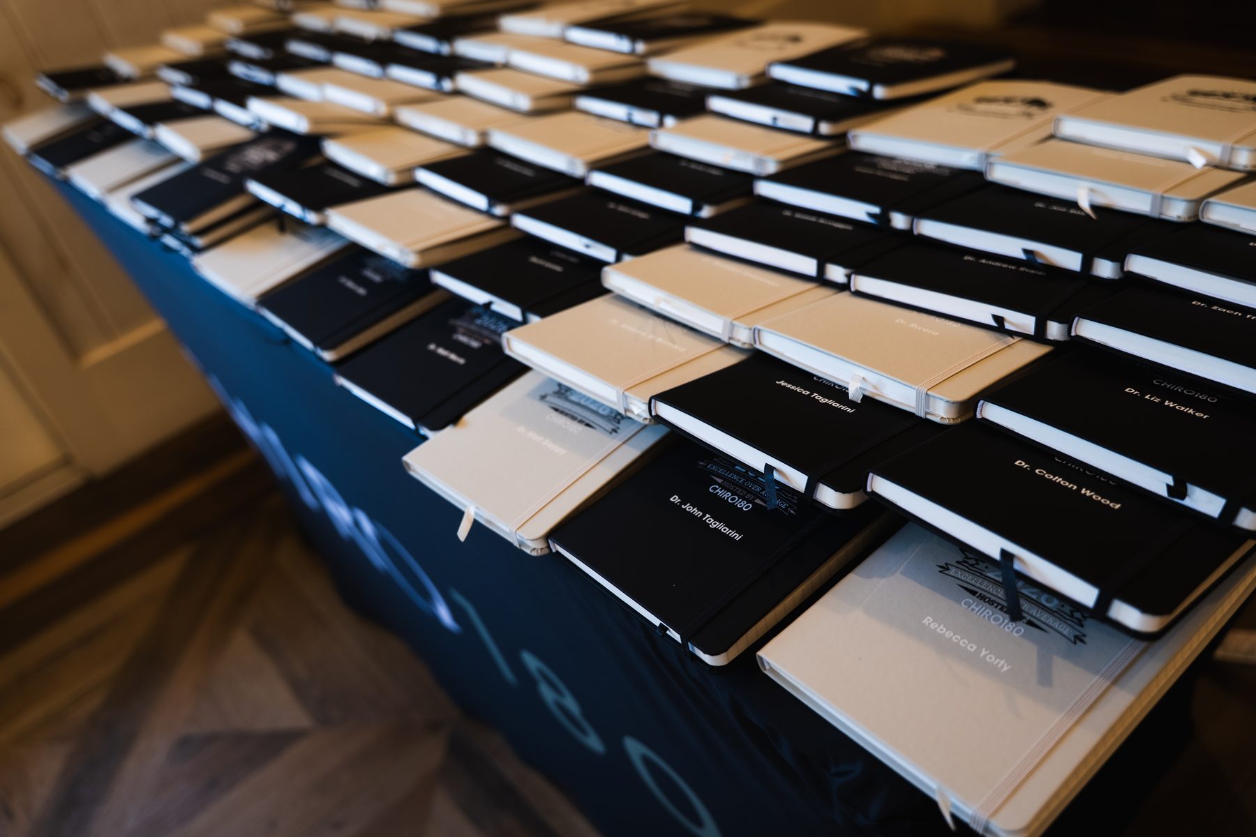 Event workbooks and materials prepared for attendees